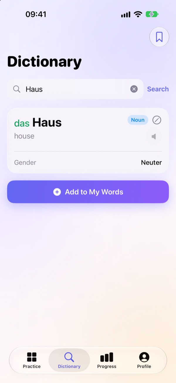 Dictionary result
